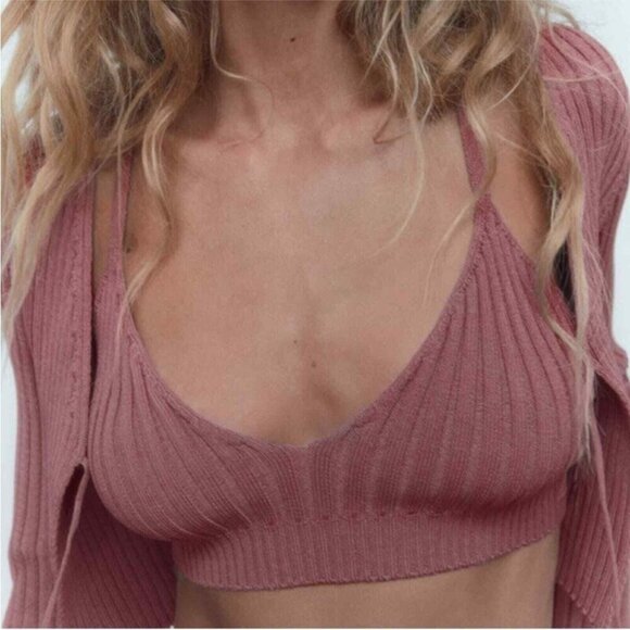 ZARA | Knit Bralette Top | Sz. XL - Picture 3 of 9